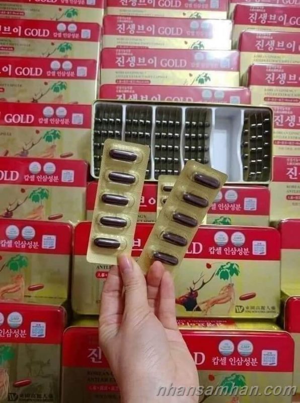 Viên sâm nhung linh chi Hàn Quốc Gold hộp 60/120 viên Dongwon